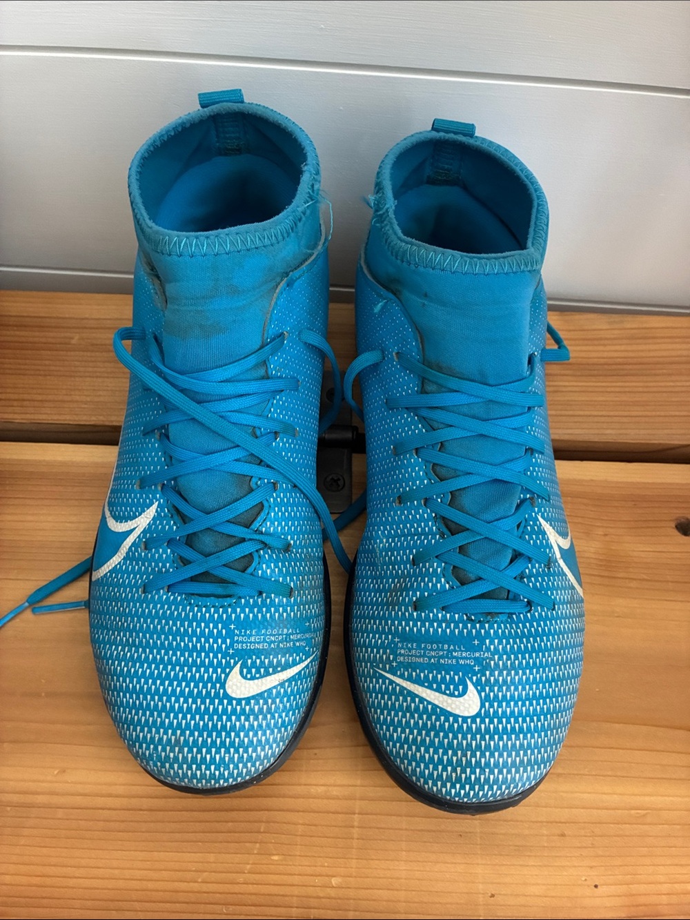 Nike Youth Blue Soccer Cleats with White Swoosh, Indoor turf shoes